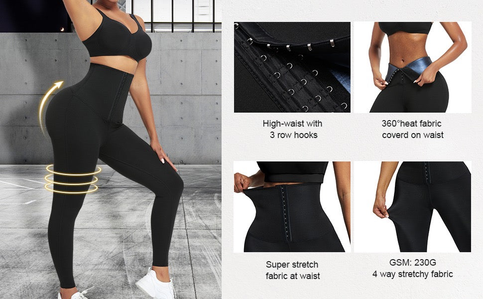 Dark Blue Neoprene Leggings 3 Rows Hooks