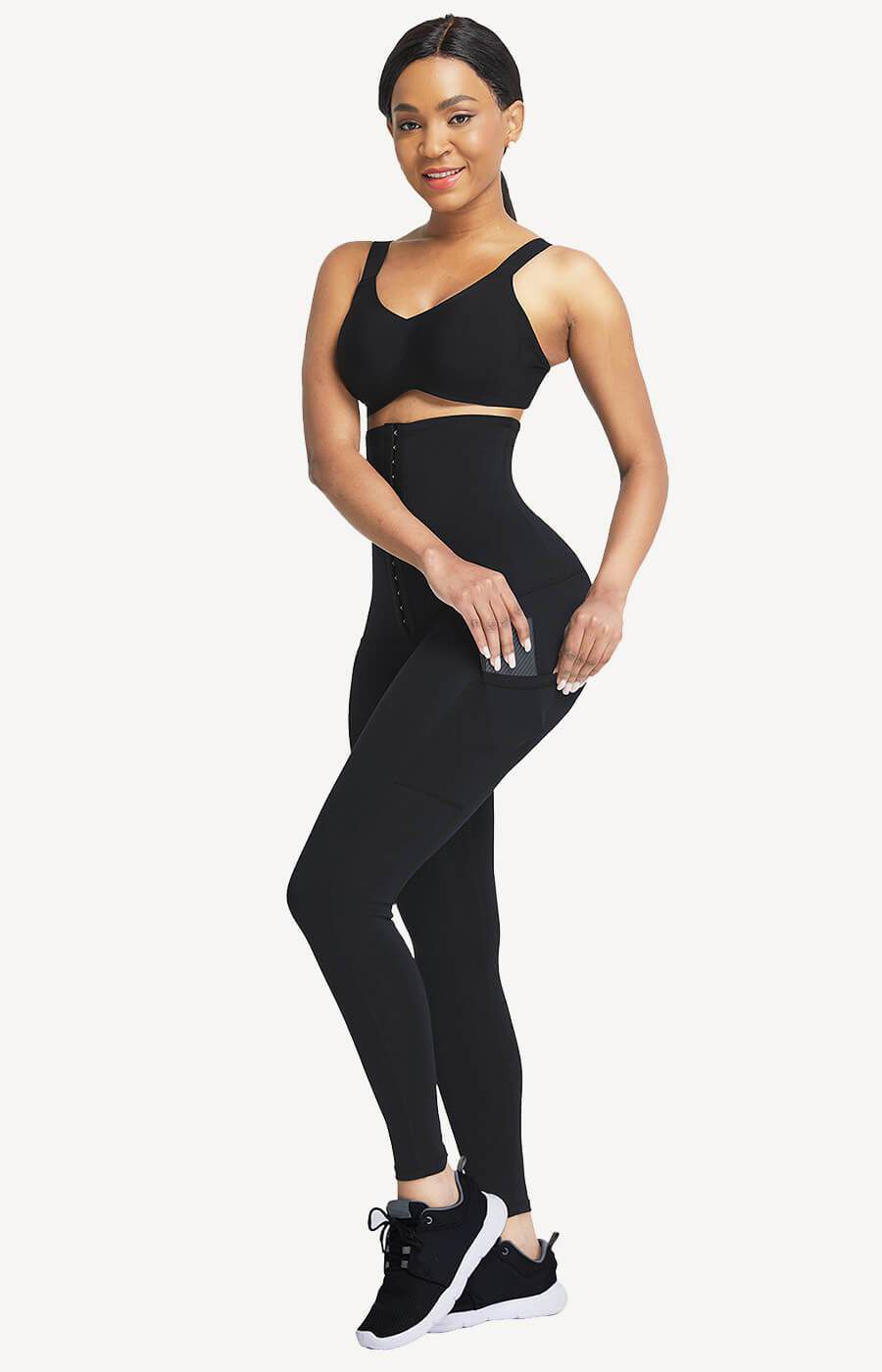 Dark Blue Neoprene Leggings 3 Rows Hooks