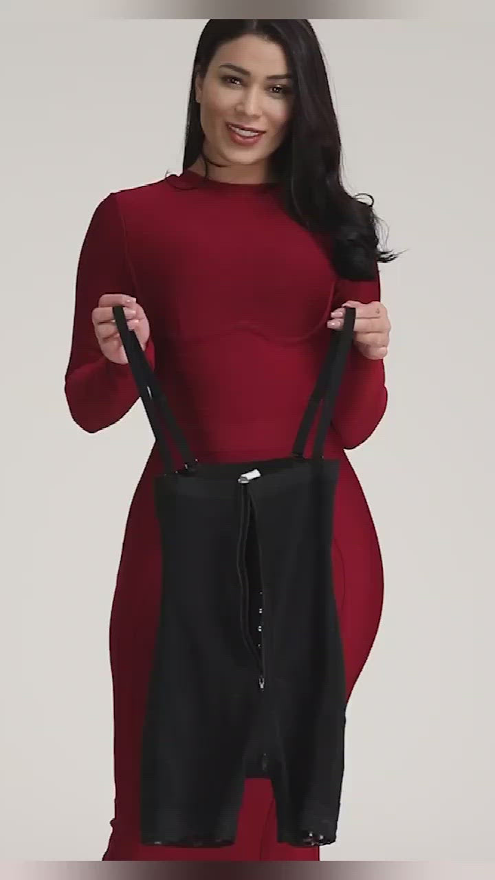 Detachable Straps Body Shaper Zipper Abdominal Control