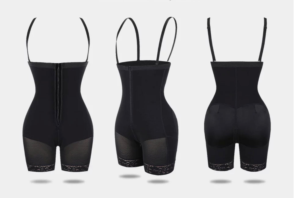 Detachable Straps Body Shaper Zipper Abdominal Control
