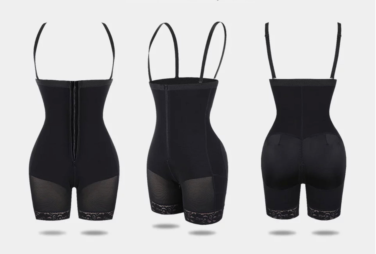 Detachable Straps Body Shaper Zipper Abdominal Control