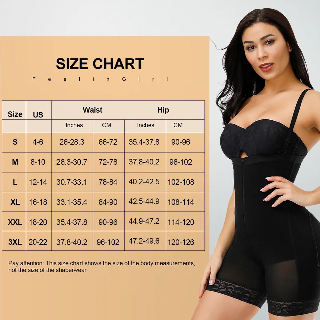 Detachable Straps Body Shaper Zipper Abdominal Control